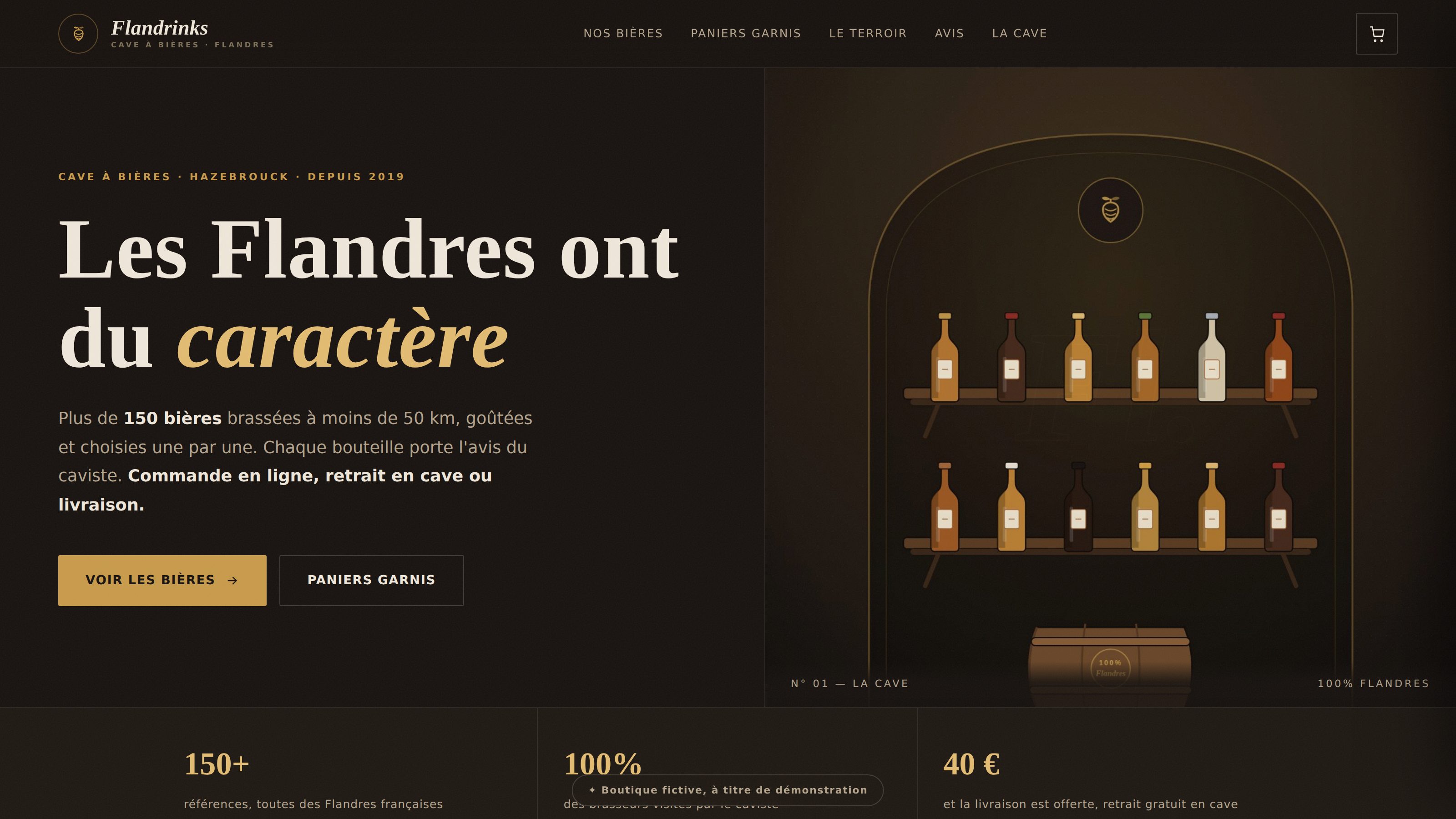 Site Flandrinks, page d'accueil